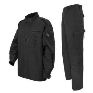 Μαύρη τακτική στολή με μπλούζα και παντελόνι