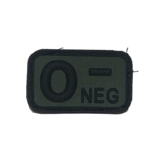 Σκούρο πράσινο σήμα ομάδας αίματος O NEG.