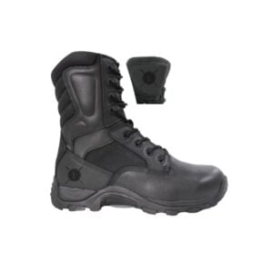 Black military boots for men.