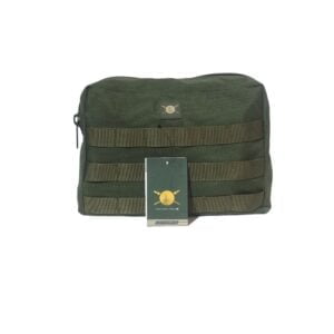 Green regular bag with label.