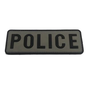 Police badge black background.