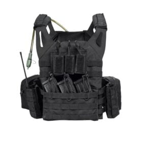 Black military combat vest