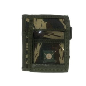 Military camouflage wallet with zipper.