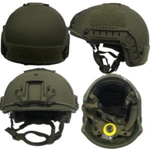 Military helmet at various angles.