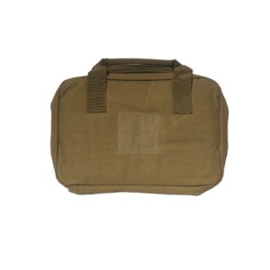 Military canvas bag in khaki color.