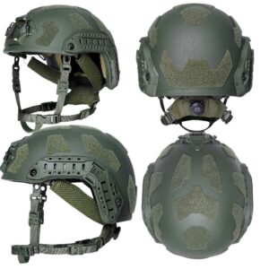 Military helmets in various aspects