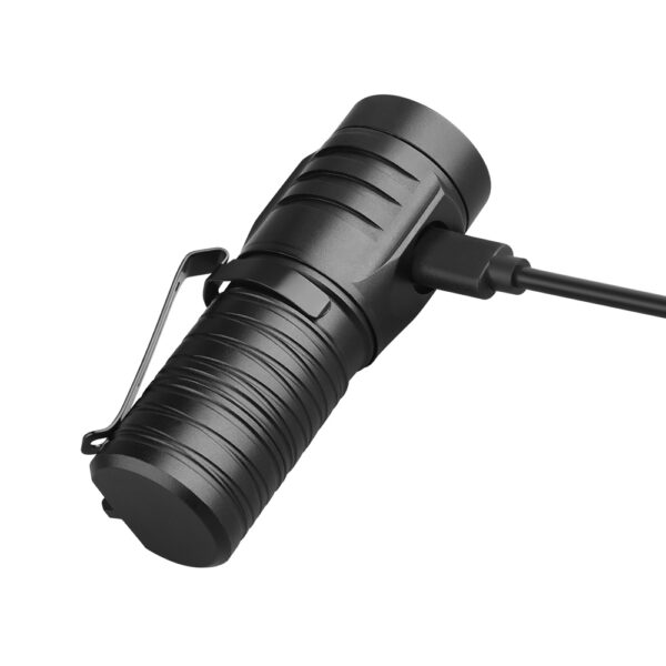 Μαύρος φακός LED με καλώδιο USB