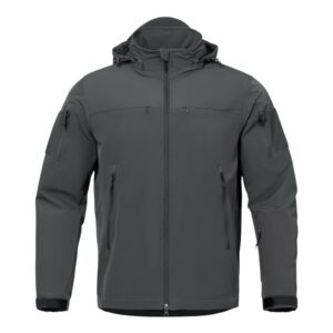 Ανδρικό γκρι αδιάβροχο μπουφάν με κουκούλα