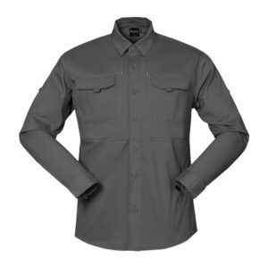 Γκρι πουκάμισο μακρυμάνικο με τσέπες μπροστά